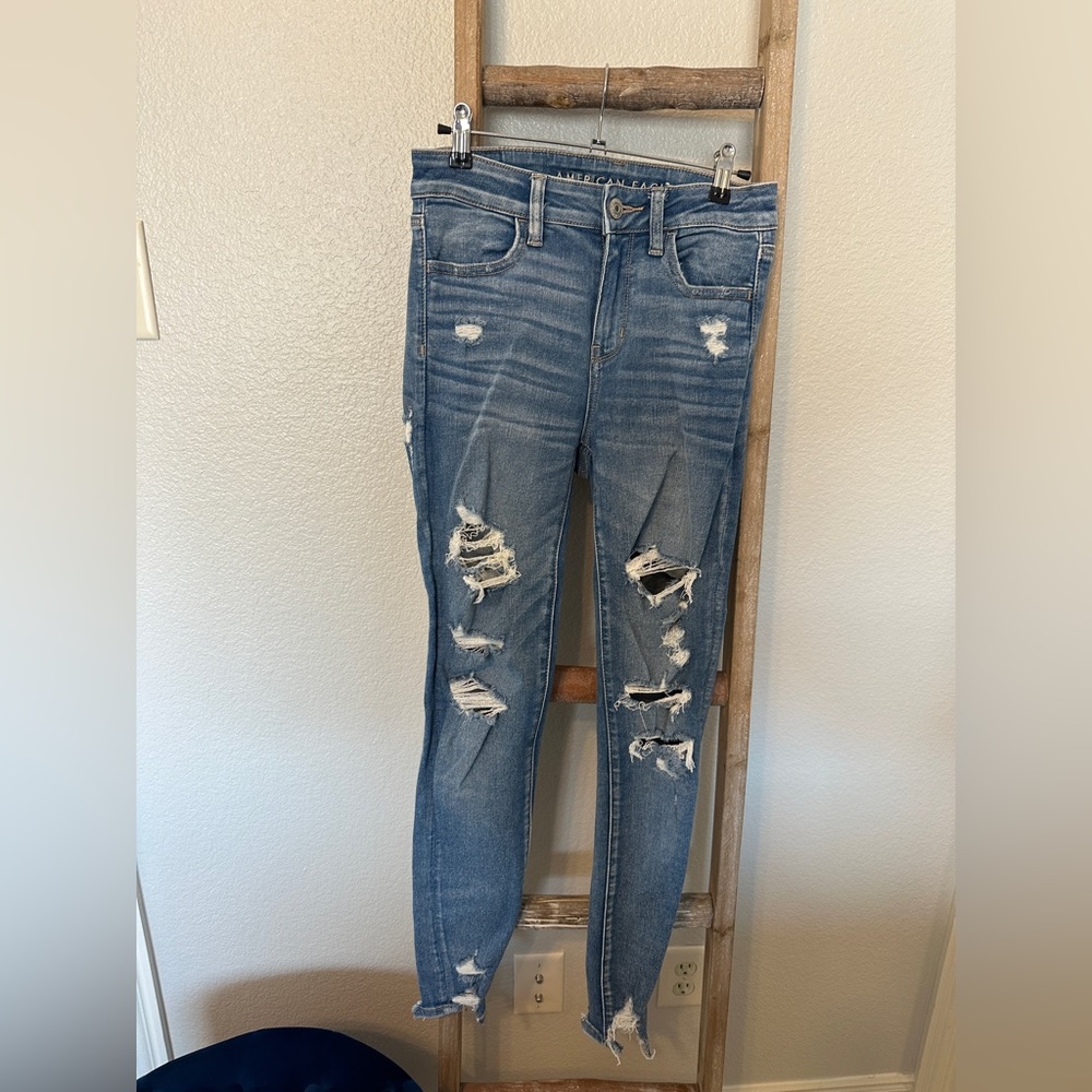 American Eagle “next level stretch” ripped jeans